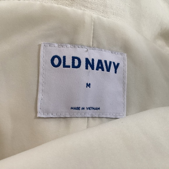 Old Navy Crème de la Crème oversized double breasted soft linen blend blazer M - Picture 11 of 13